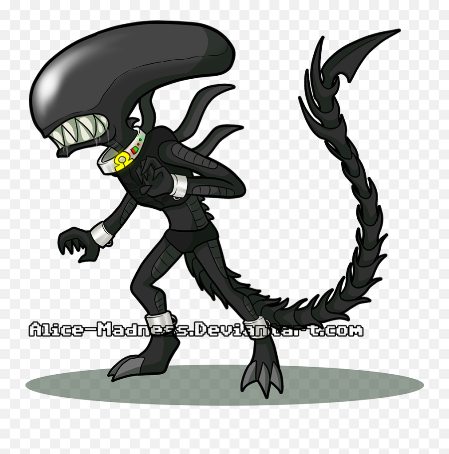 Alien Xenomorph Drawing Cartoon - Cartoon Xenomorph Png,Xenomorph Png