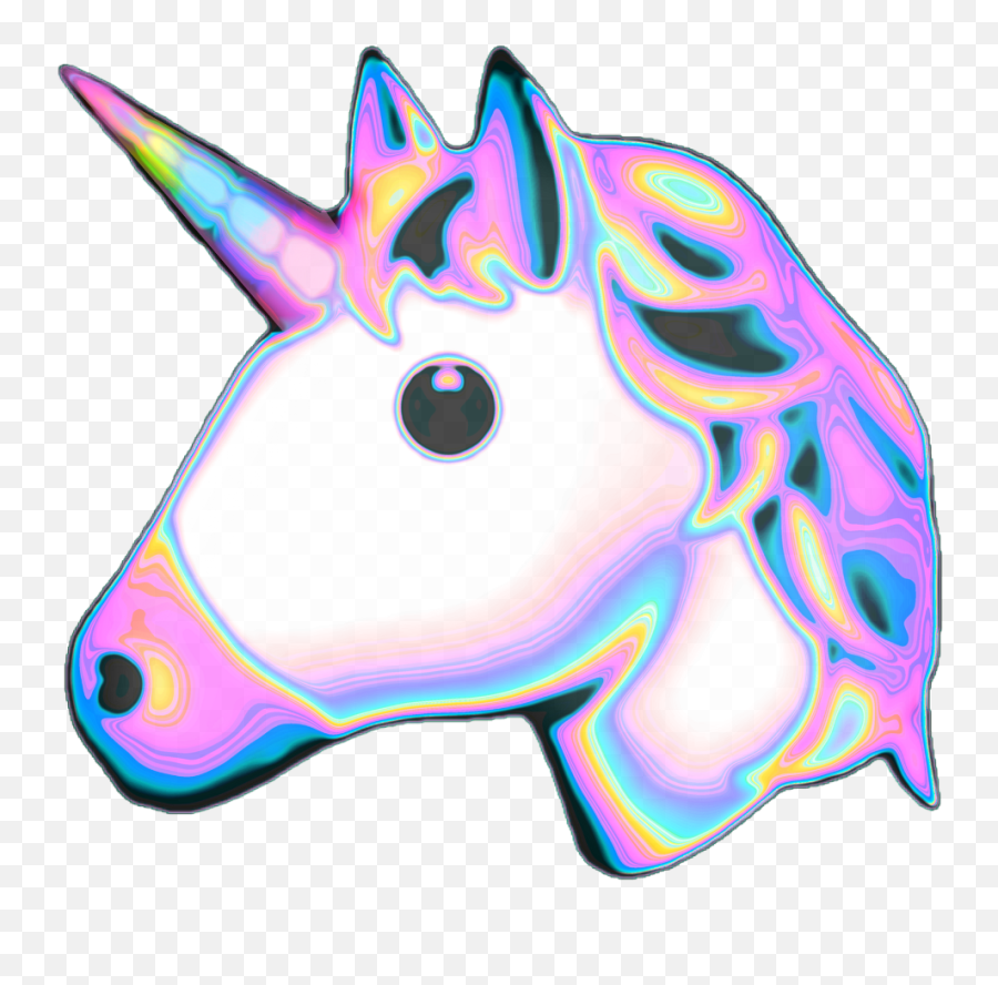 Download Unicorn Emoji Transparent Bubble Holo Holographic - Transparent Background Unicorn Transparent Png,Holo Png