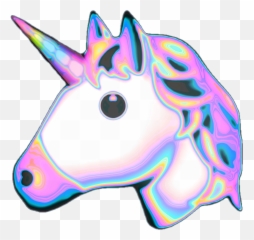 Download Unicorn Emoji Transparent Bubble Holo Holographic - Transparent Background Unicorn Transparent Png,Holo Png