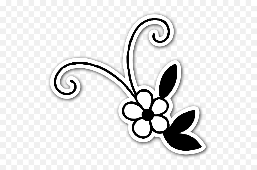 Cute Black And White Flower - Stickerapp Imagens Em Preto E Branco De Flores Png,White Flower Transparent