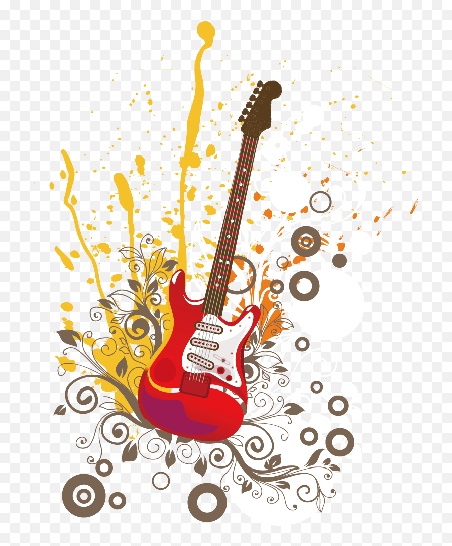 Download Guitar Watercolor Art Illustration Free Frame - Guitar Watercolor Png,Guitar Clipart Png