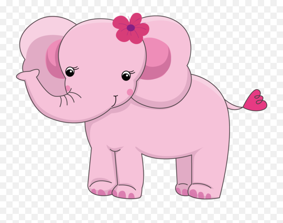Baby Elephant Jungle Animals Cute - Pink Baby Elephant Clipart Png,Jungle Animals Png