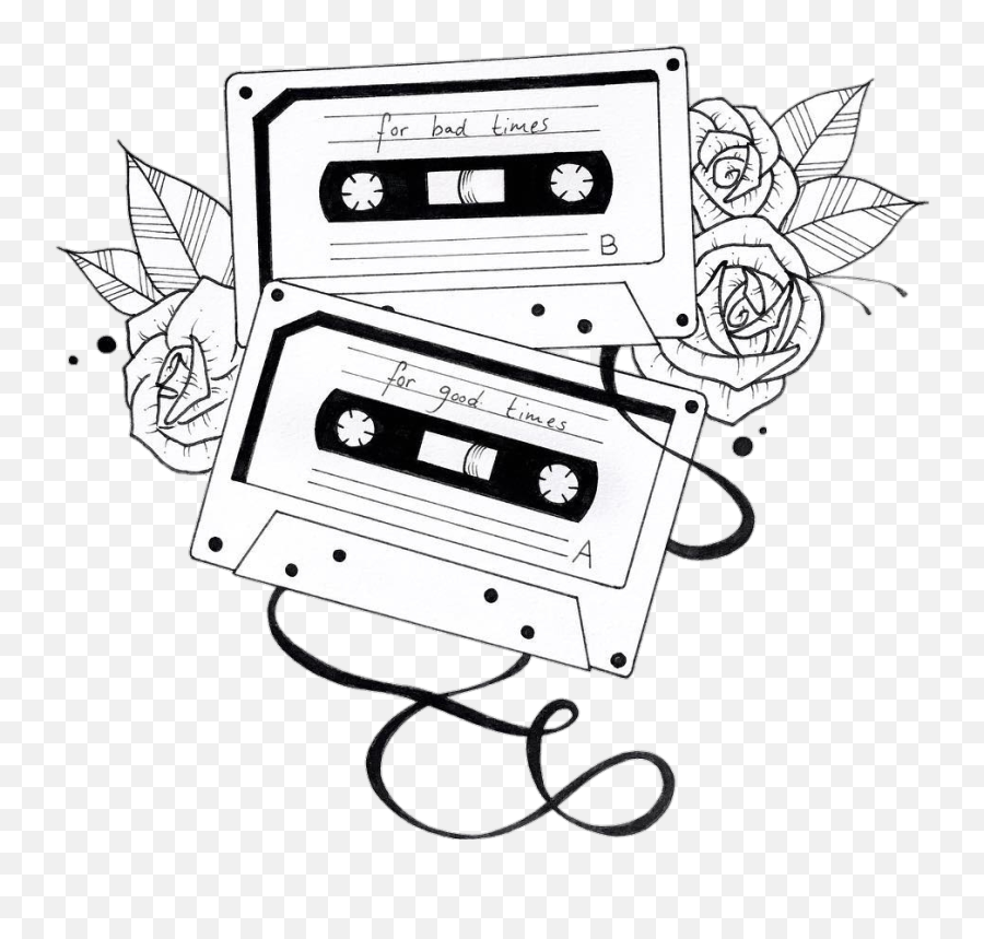Image Freeuse Library Tumblr Art - Simple Cassette Drawing Png,Cassette Png