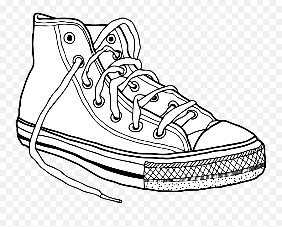 Clipart Shoes Line Art Transparent - Shoe Drawing Png,Sneakers Png