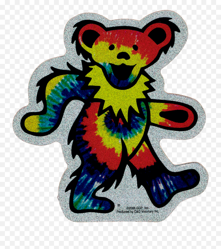 Grateful Dead Tie Dye Glitter Dancing Bear - Bumper Sticker Decal Grateful Dead Teddy Bear Png,Tie Dye Png