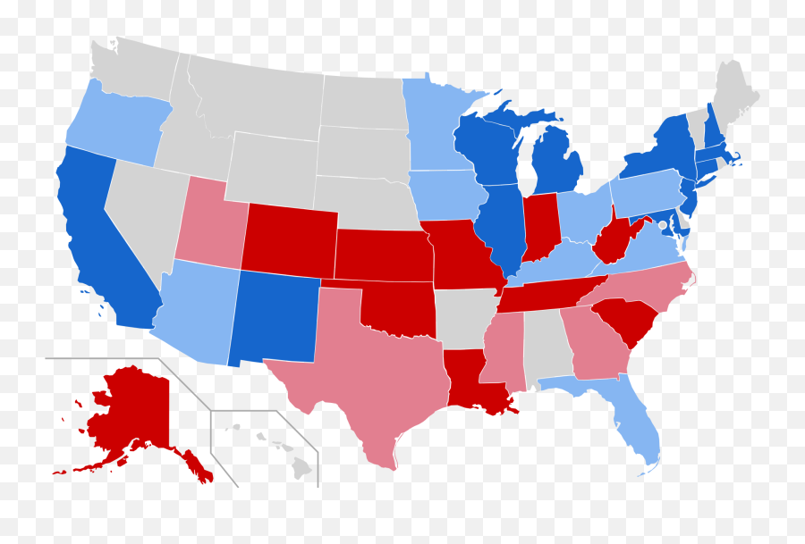 Download Open - Republican Vs Democrat States 2018 Full Battleground States In 2016 Png,Democrat Png