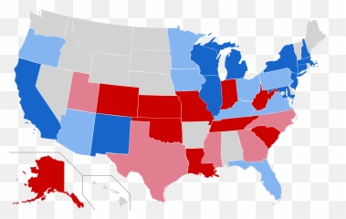 Download Open - Republican Vs Democrat States 2018 Full Battleground States In 2016 Png,Democrat Png