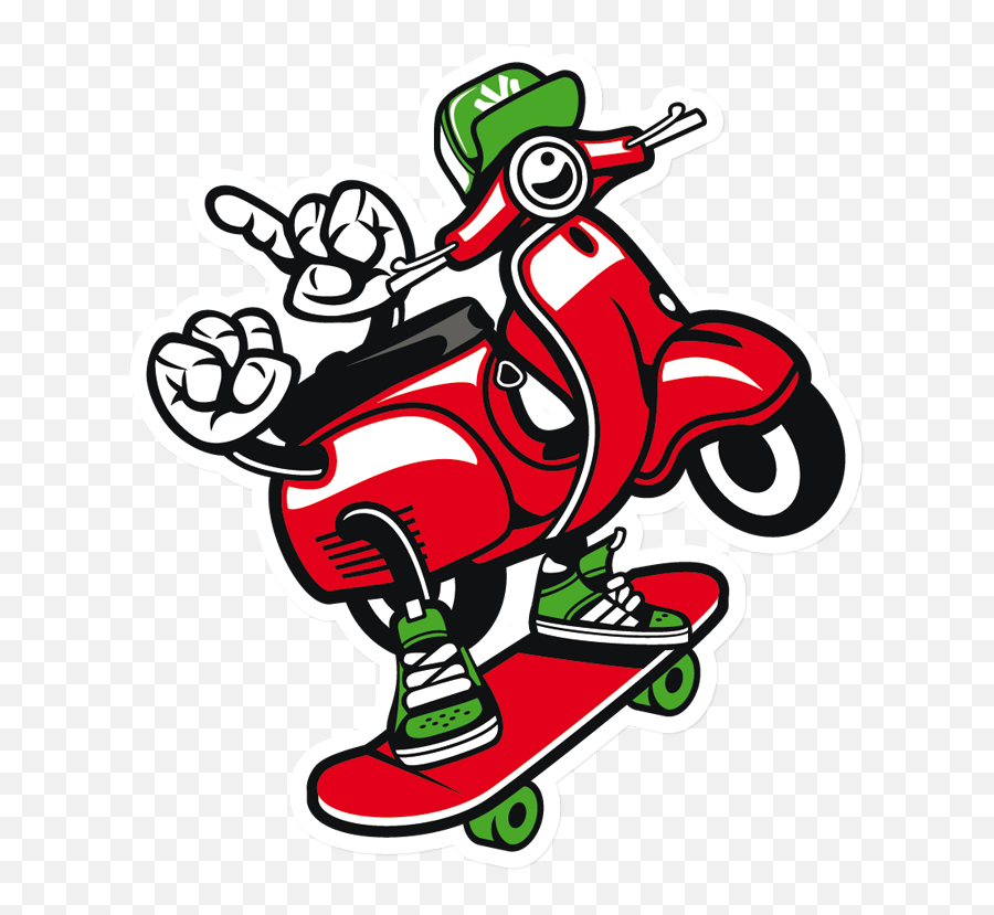 Download Sticker That Kick Ass Scooter Skater - Scooter Stikers De Skate Png,Skater Png