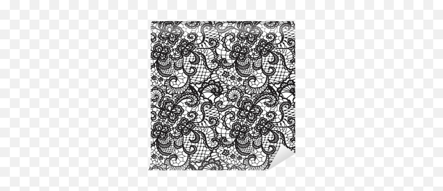 White Background Wall Mural Pixers - Black Lace Pattern Vector Png,Lace Pattern Transparent