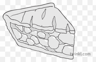 Slice Of Apple Pie Black And White Illustration - Twinkl Horizontal Png,Apple Slice Png
