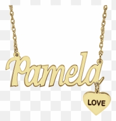 Alison And Ivy Dangle Name Necklace - Solid Png,Versace Icon Chain Necklace