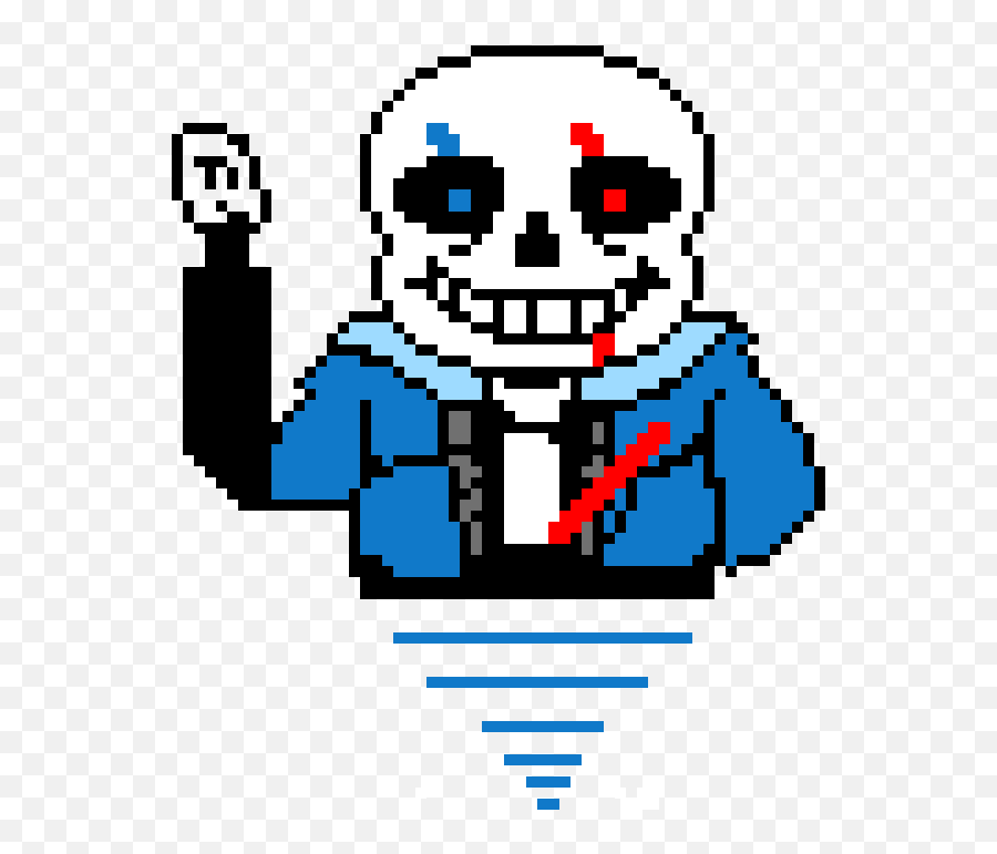 Cracked Soul Sans - Draw Sans Pixel Art Clipart Full Size Sans Undertale Blue Eye Png,Cracked Png