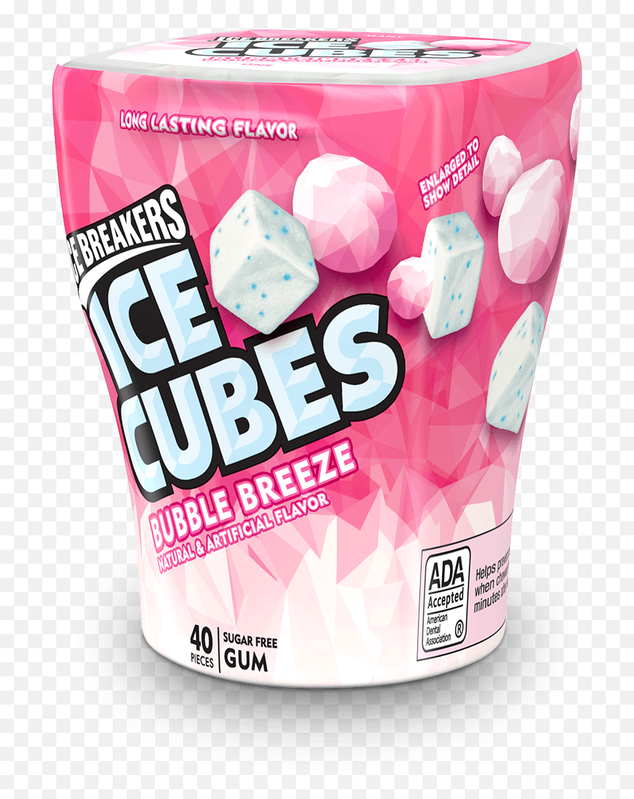 Ice Breakers Cubes Bubble Breeze Gum 40 - Piece Bottle Pack Ice Cubes Bubble Gum Png,Ice Cube Png