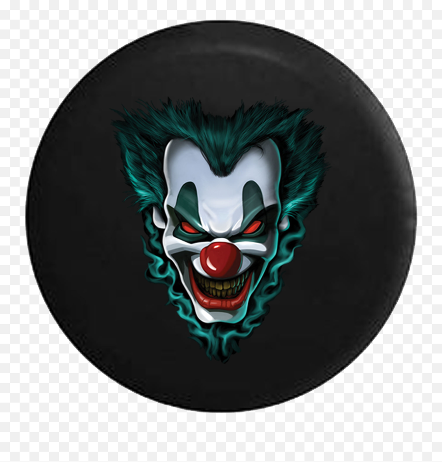 Download Angry Scary Clown Freakshow Jeep Camper Spare Tire - Clown Drawing Scary Png,Clown Emoji Png