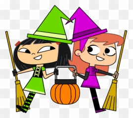 Sidekick Kitty Ko And Vana Glama Halloween Witches - Ec 707 Cartoon png