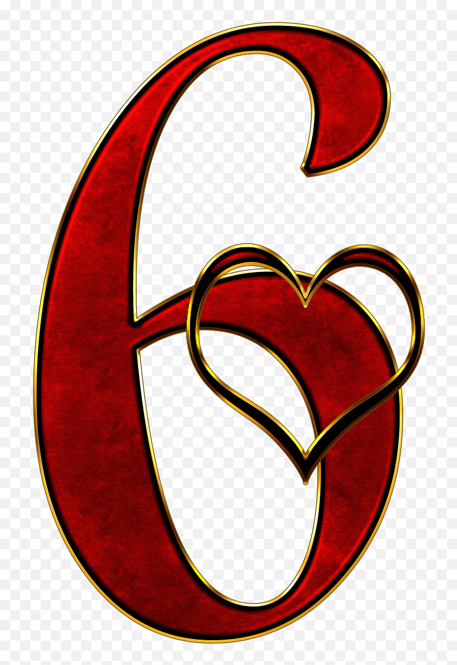 Download Valentine Number 6 Transparent Png - Stickpng Number Of Love Six,Number 6 Png