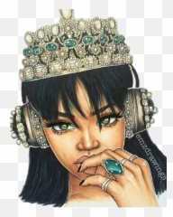 Rihanna Crown Drawing - Rihanna Drawings Png,Rihanna Png