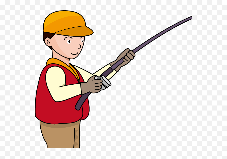 Clipart Fish Reel - Fisherman With Rod Clipart Png,Fishing Reel Png