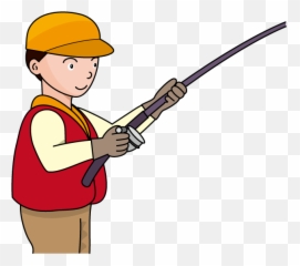 Clipart Fish Reel - Fisherman With Rod Clipart Png,Fishing Reel Png