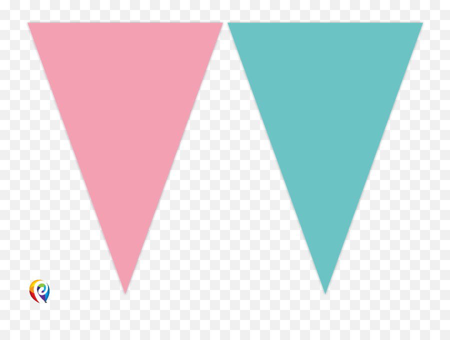 Pink Turquoise Party Flag Bunting - Blue Pink Party Flags Png,Flags Png