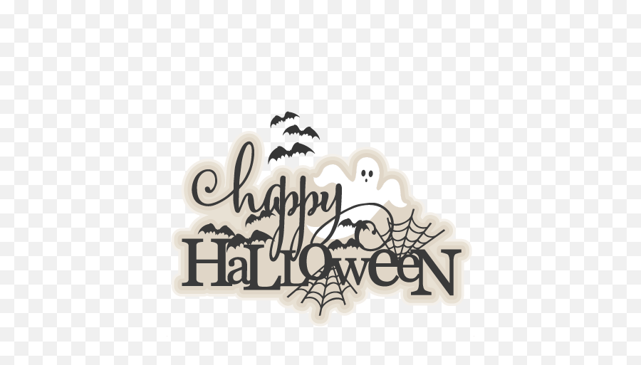Happy Halloween Title Svg Scrapbook Cut File Cute Clipart - Cute Clipart Happy Halloween Png,Cute Halloween Png