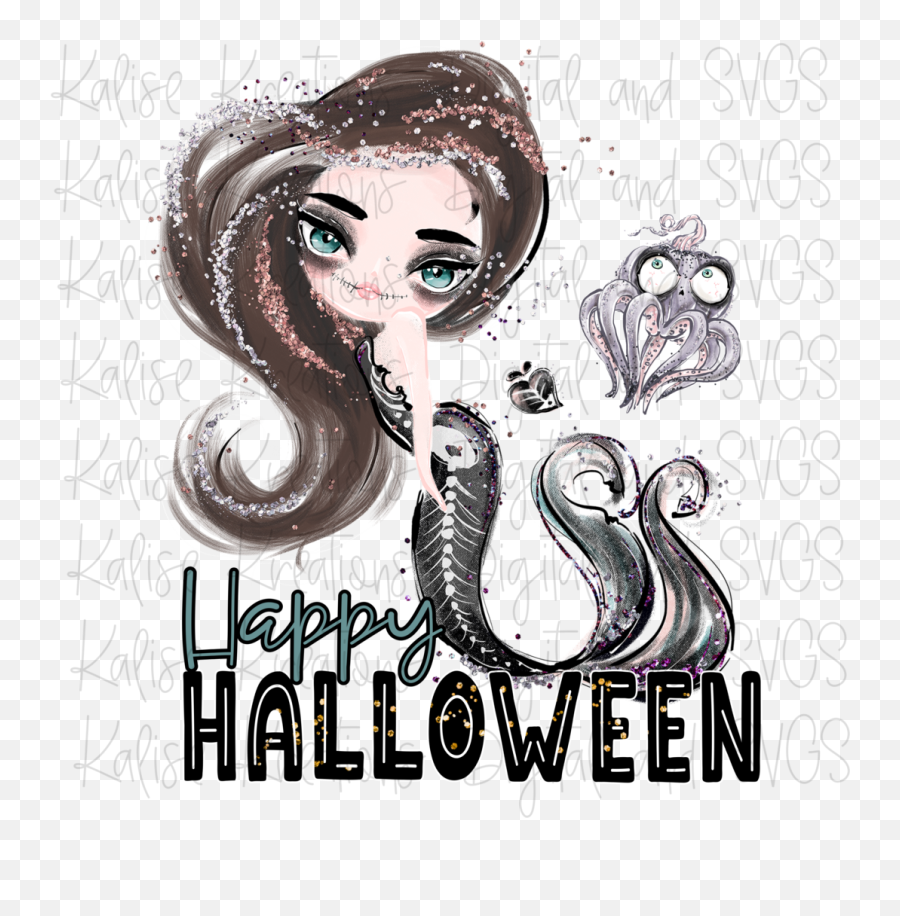 Happy Halloween Mermaid Png - Illustration,Mermaid Png