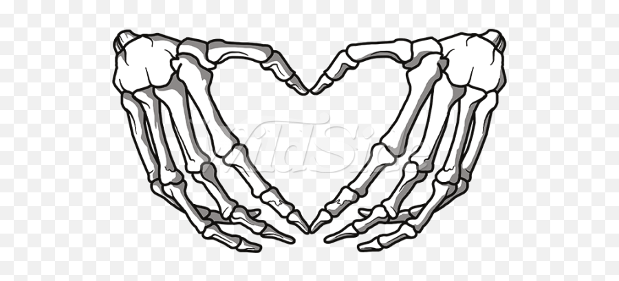 Png Drawing Of A Skeleton Hand - Skeleton Hands Making A Heart,Skeleton Hand Png