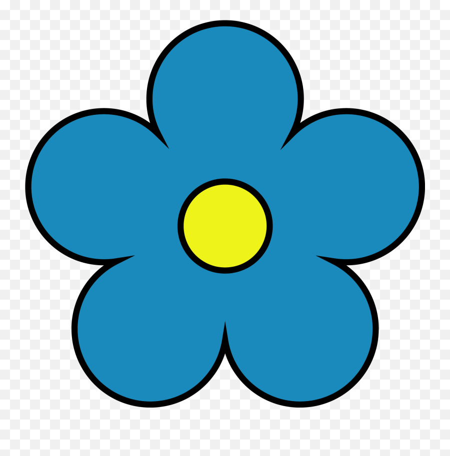 Yellow Flower Png Clipart - Blue Flower Png Clipart,Blue Flower Png