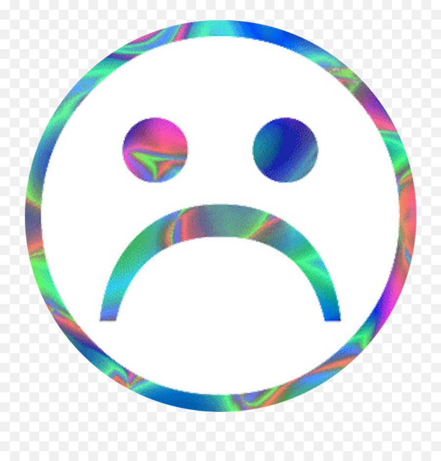 Download Hd Sadface Smiley Sticker By - Vaporwave Sad Face Png,Sad Face Png