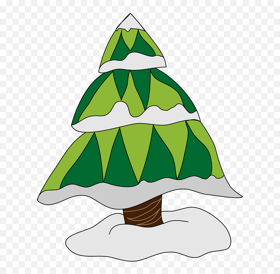 Evergreen Tree With Snow - Clipart Winter Tree Transparent Cartoon Png,Snow Transparent Png