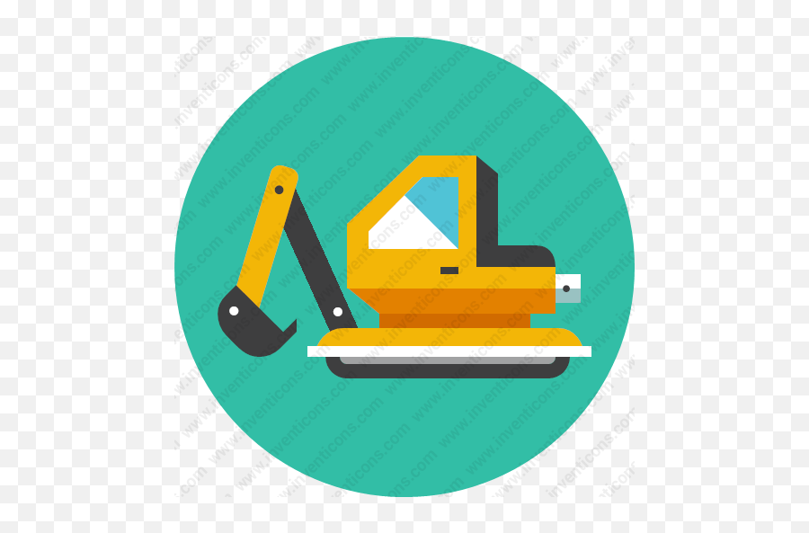 Download Excavator Vector Icon Inventicons - Construction Clip Art Round Png,Excavator Logo