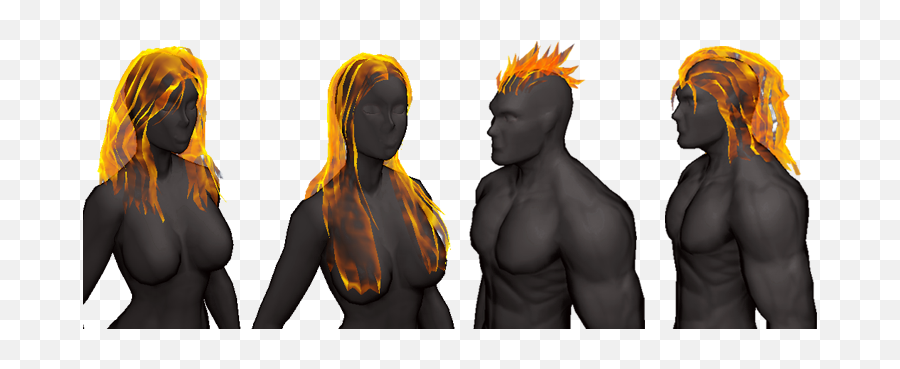 The Fire Hire Pack Adds Texture To All - Fire Fire Hair Male Cartoon Png,Hair Texture Png