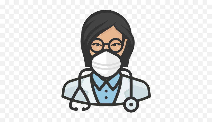 Asian Coronavirus Doctor Female Icon - Free Download Doctor With Mask Drawing Png,Female Icon Png