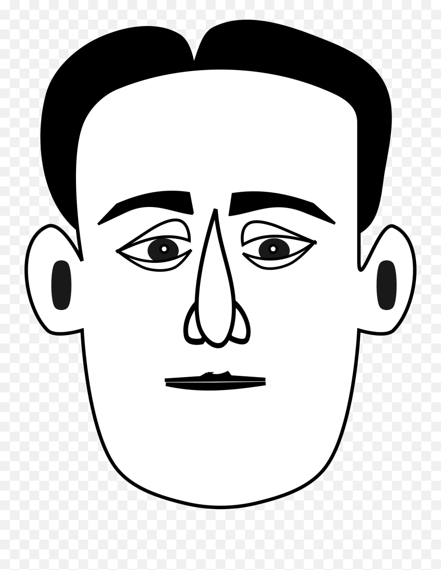 Smiley Emoticon Black And White Line Art Face - Frowning Gents Face Clipart Black And White Png,Frowning Happy Face Icon