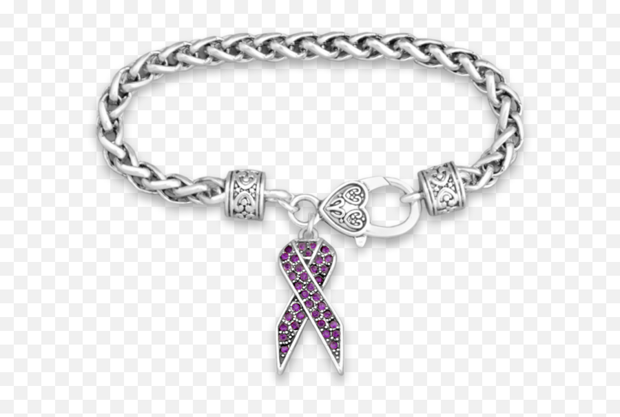 Crystal Purple Ribbon Lupus Awareness - Bracelet Png,Purple Ribbon Png