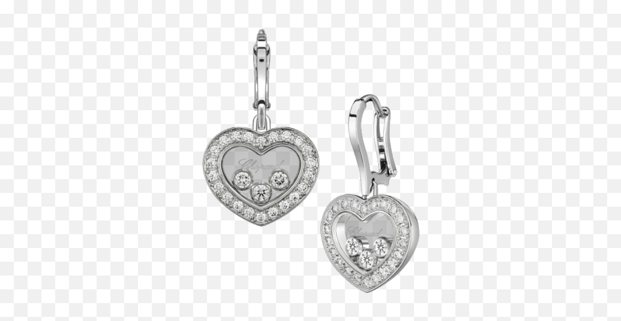 Chopard Happy Diamonds Icons Heart Dangle Earrings White Gold Diamond - Earrings Chopard Happy Diamonds Icons Heart Png,Chopard Happy Diamonds Icon