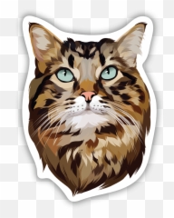 Custom Cartoonized Stickers - Buddy Domestic Cat png