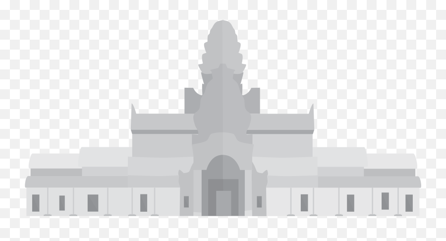 Download Hd Angkor Wat Temple In Flat Design - Temple Temple Png,Temple Png