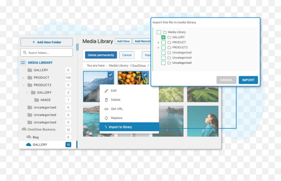Wp Media Folder Wordpress Onedrive Business Integration - Vertical Png,Onedrive Icon