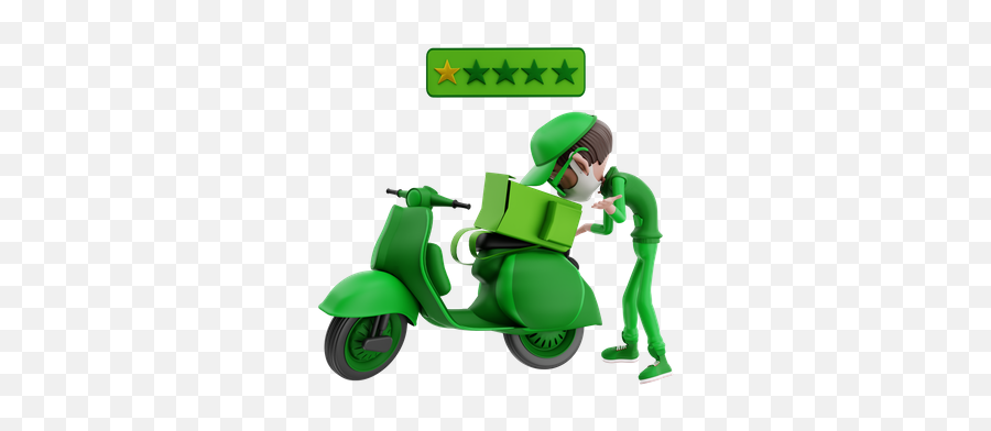 Premium Delivery Man Getting Bad Review 3d Illustration Png Words Icon Flat