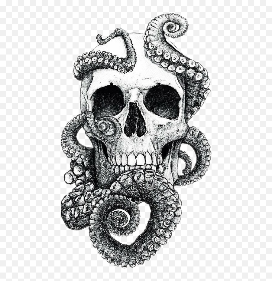 Skull Tentacles Tattoo Tattooart Skulls - Cool Skull Coloring Pages Png,Tentacles Transparent Background