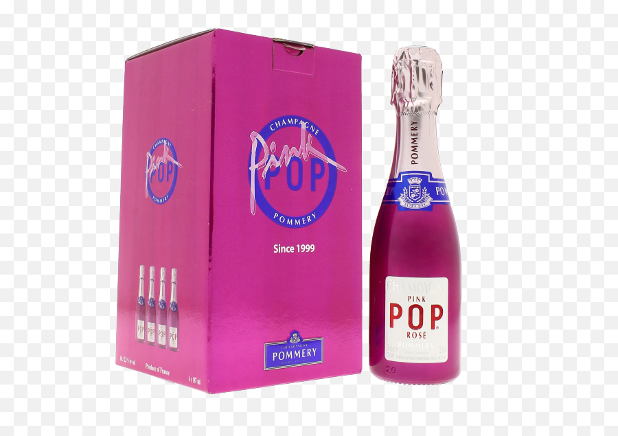 Champagne Pack Four Quarter Pop Rose Pommery - Pink Pop Rose Champagne Png,Champagne Pop Png