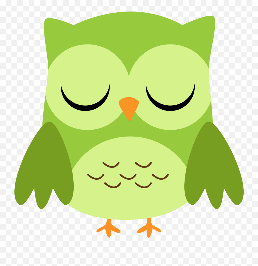 Transparent Background Green Owl Clipart - Eyes Closed Clip Art Png,Owl Transparent Background