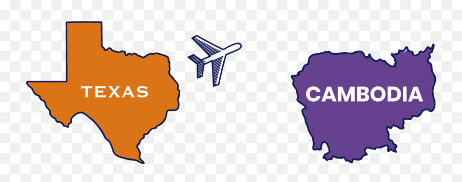 Map With Airplane Flying Cartoon - Cartoon Map Cambodia Png,Texas Map Png