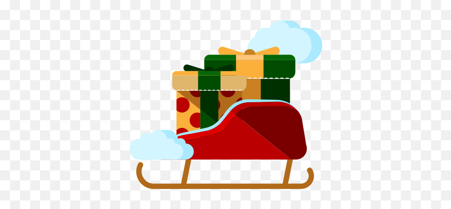 Gifts Merry Presents Santa Sled Icon - Clip Art Png,Sled Png