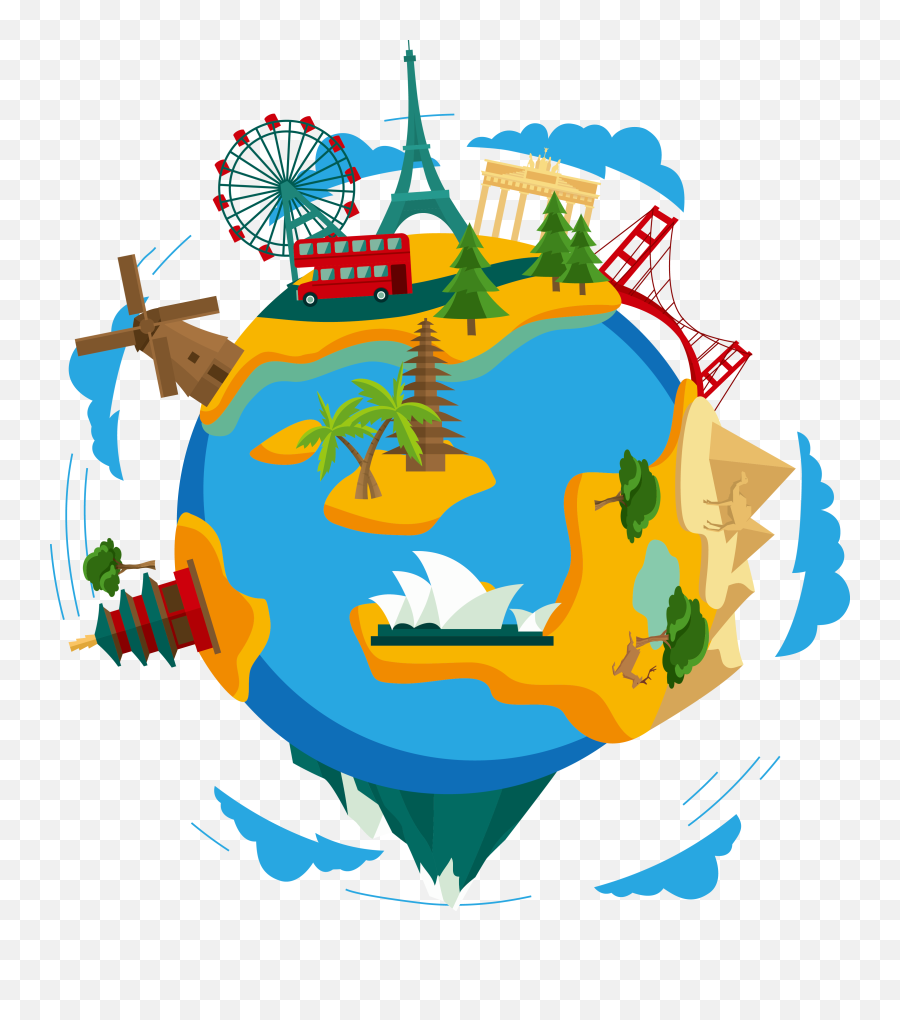 Travel Around The World Png Clipart - Travel The World Clipart,World Clipart Png
