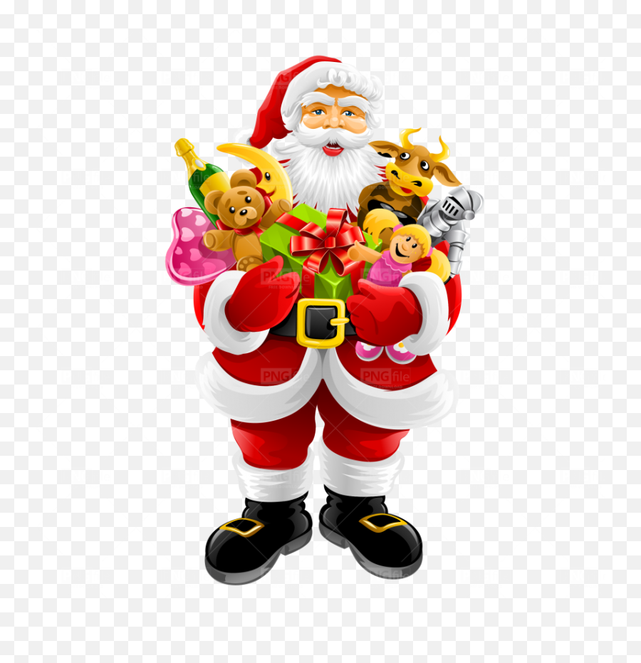 Christmas Santa Claus Png Free Download - Santa Claus Cartoon Holding Gifts,Santa Claus Png