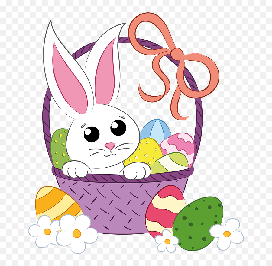 Easter Basket And Bunny Clipart Free Download Transparent - Easter Monday Png,Easter Basket Png