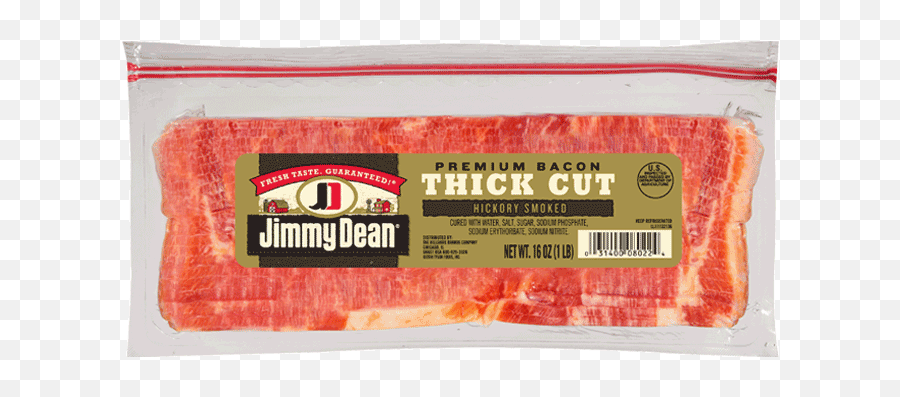 Premium Thick Cut Hickory Smoked Bacon Jimmy Dean Brand - Jimmy Dean Thick Cut Bacon Png,Bacon Transparent