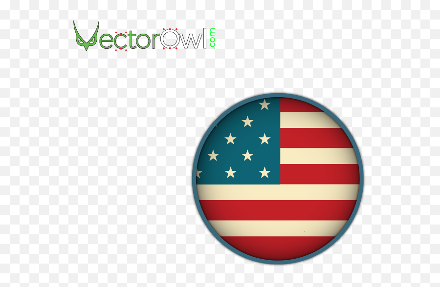 American Flag Retro Look Vector - American Png,American Flag Circle Png